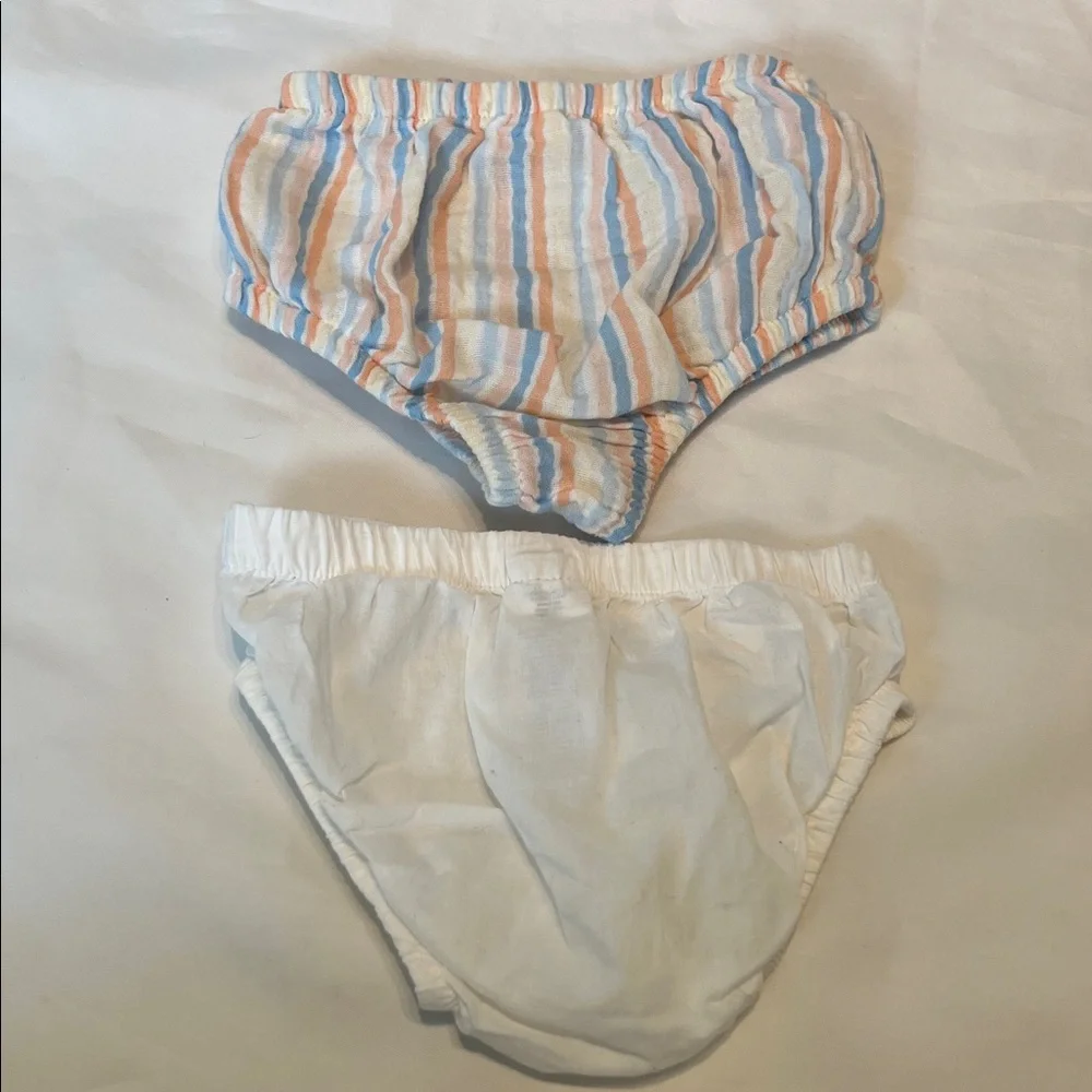 “Bundle 10/$13” baby bgosh 6M Striped and White baby girl bloomers lot